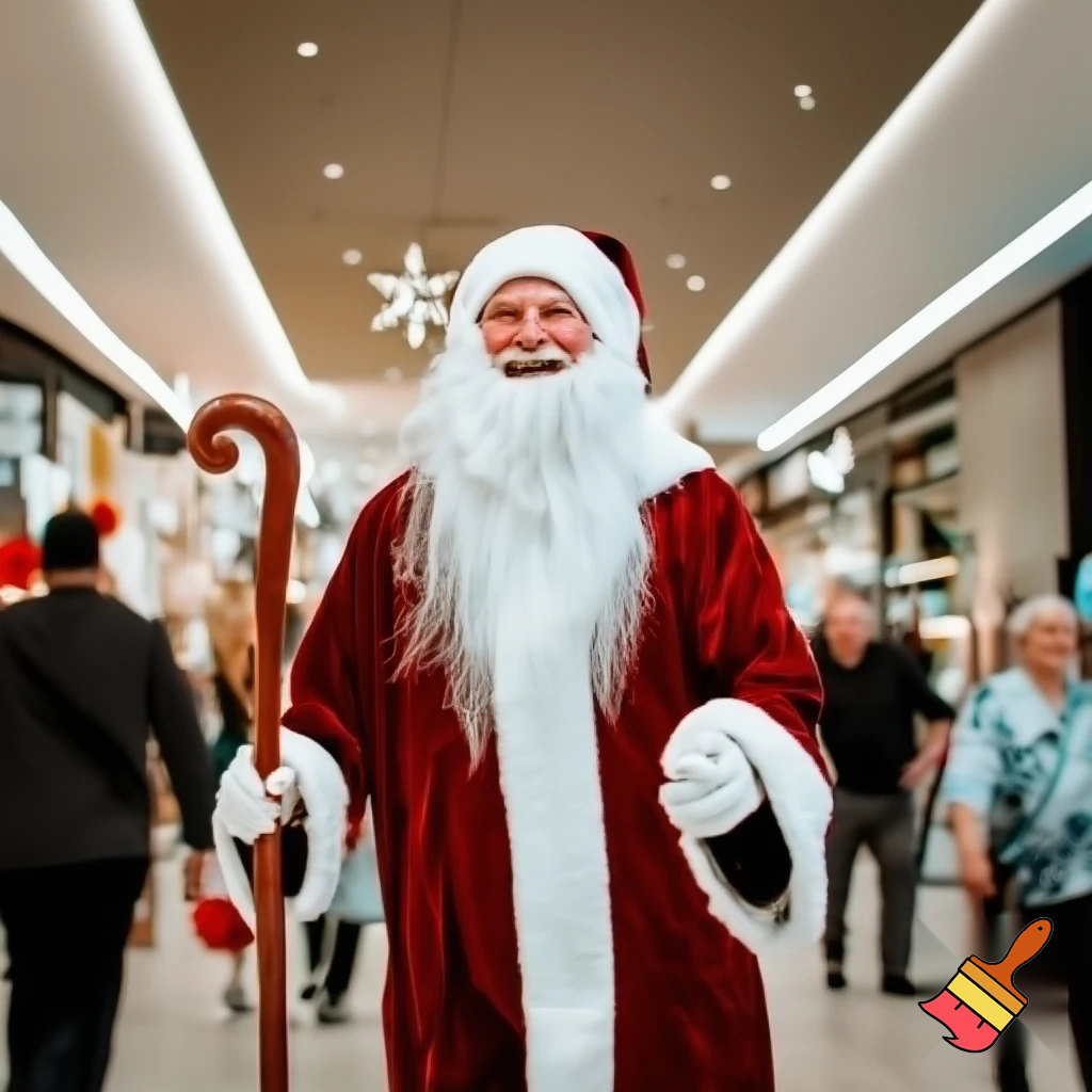 Santa Claus, Russia walking stick with the start the real Santa Claus shopping Centre in Australia
A star