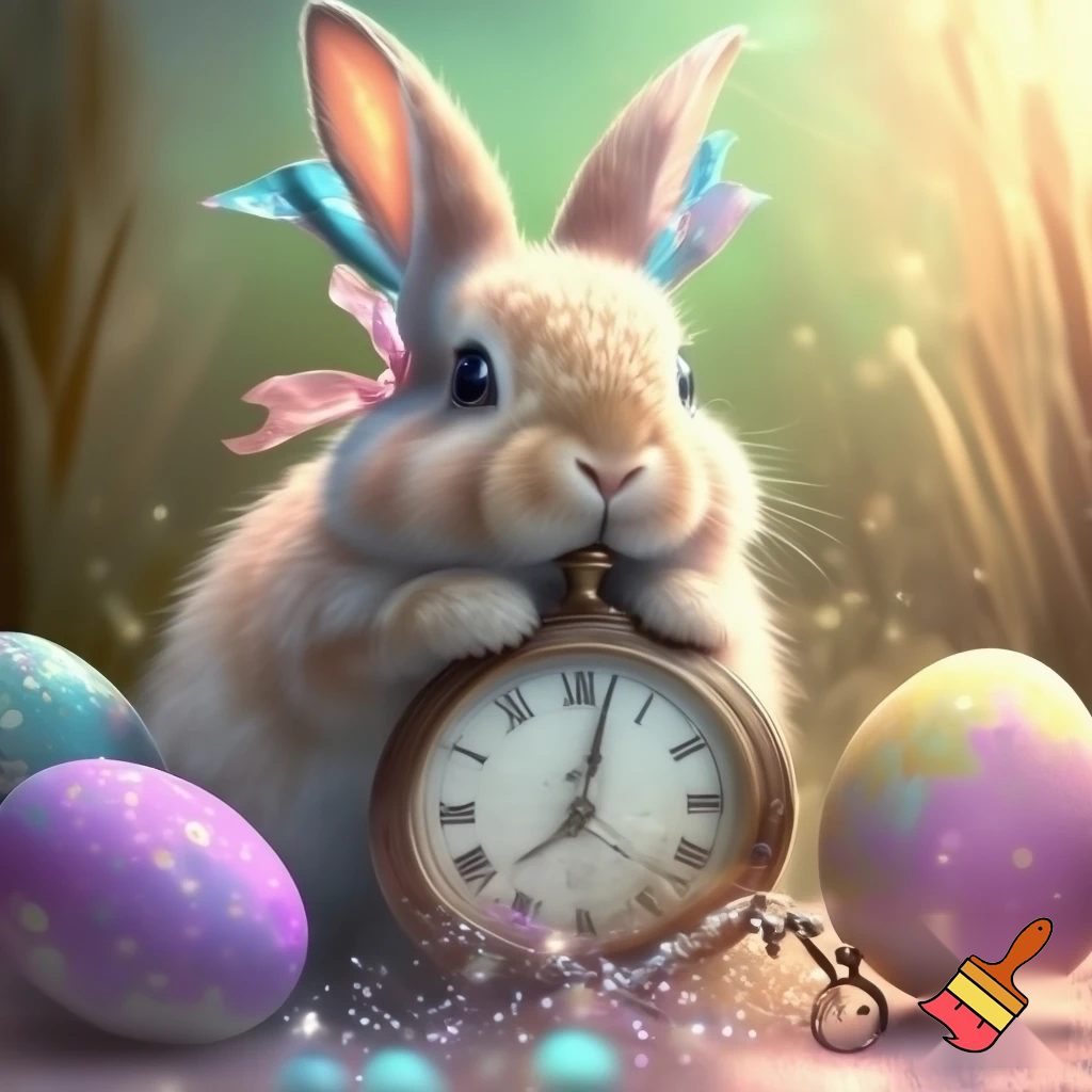 Open watch top hat Easter bunny ears