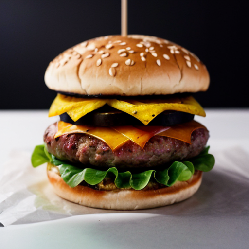 hamburger on blank canvas