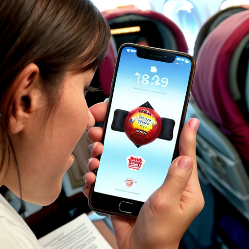 Goretzka play game on apple phone and Vanessa play game on apple phone at the plane