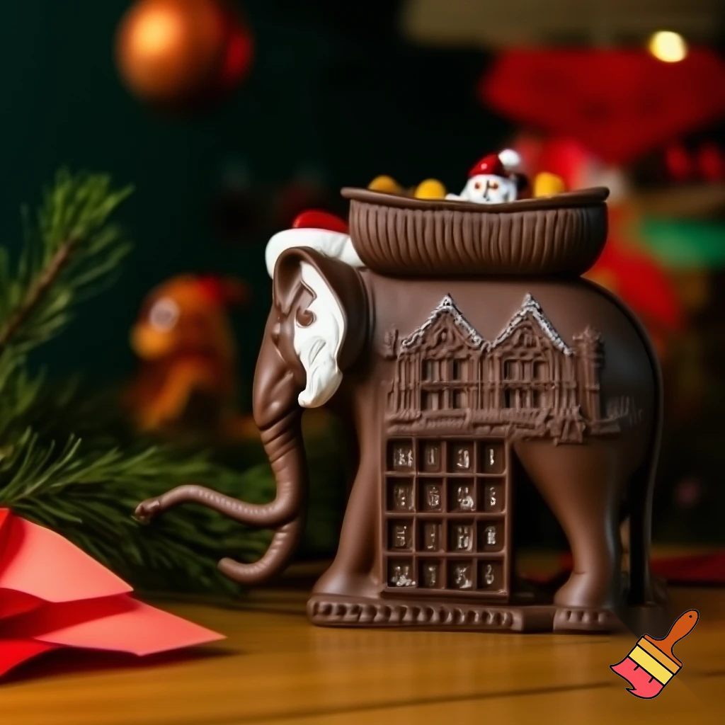 Open calendar, the Alpine calendar calendar, chocolate elephant calendar Christmas Christmas Alvin calendar Christmas chocolate straight in Santa Claus Numbers