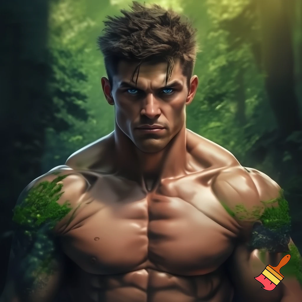 A mixed martial artist who has gone down two weight classes for a fight.  He is now 135 pounds. His cheeks are sunken and his ribs are visible and his muscles stand out alarmingly. Nonetheless, he stands tall and steady. His eyes are watery blue, his hair is brown and his ears stick out. For once in his life, he is ready to win. Incongruously, the background is a forest.