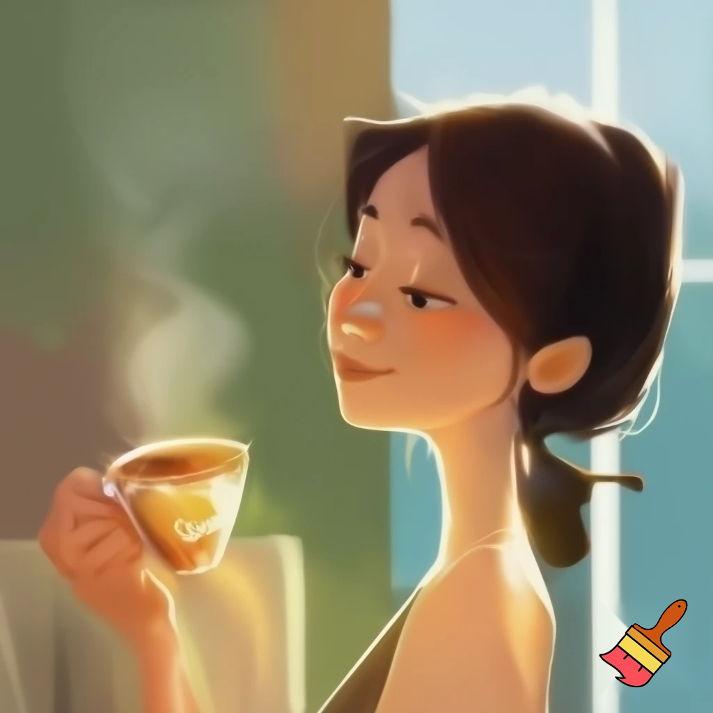 IMAGE DESCRIPTION: High-quality, bright image of a serene woman, perhaps smiling, gently stretching in the morning or drinking a relaxing herbal tea in a bright, tidy environment. The background could have soft, natural colors (green, light blue, beige). The atmosphere is one of calm and well-being.
