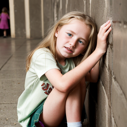 12 letnia dziewczynka z pięknymi blond włosami, zielonymi oczami odrobinę przypominająca księżniczkę roszpunkę ale nie za bardzo i w trochę krótrzych włosach, musi płakać i siedzieć pod ścianą w szkole 