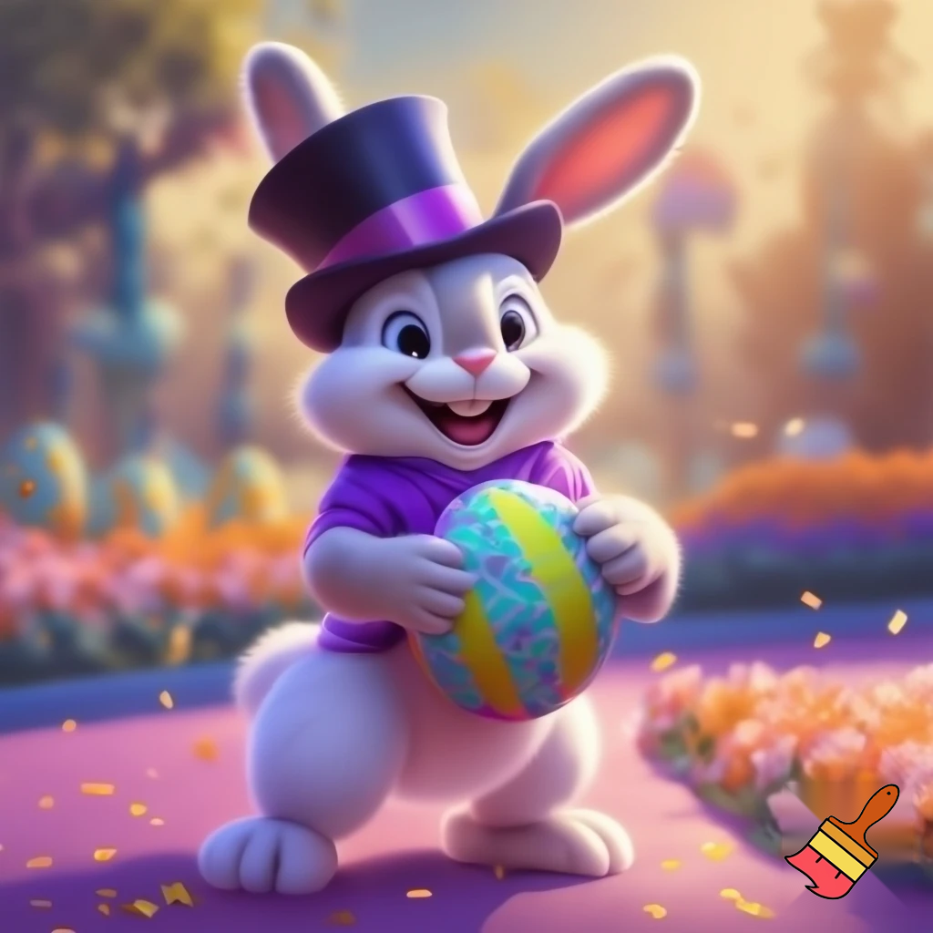 Easter bunny mascot from Disneyland costume top hat