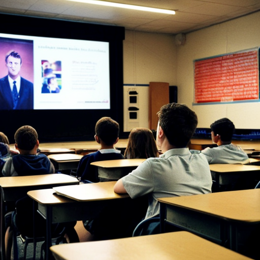 Students watched a recording of the speech delivered at a boys school assembly 
•	The speaker begins in a calm voice and pauses briefly before the word “future.”
•	When he says “the potential of our youth,” he raises his voice for emphasis.
•	He points toward the students sitting in front of him and smiles.
•	A large screen behind him shows images of rockets launching and students studying in classrooms.
•	The audience begins clapping before the speech ends, and the speaker nods in response.
