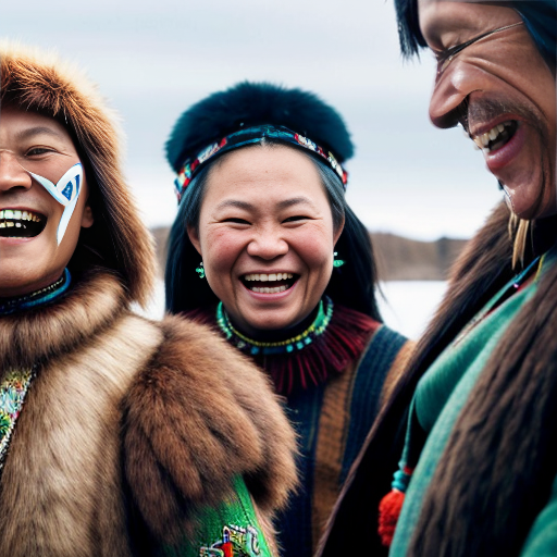 sami people and native amaricans having a laugh togheter
