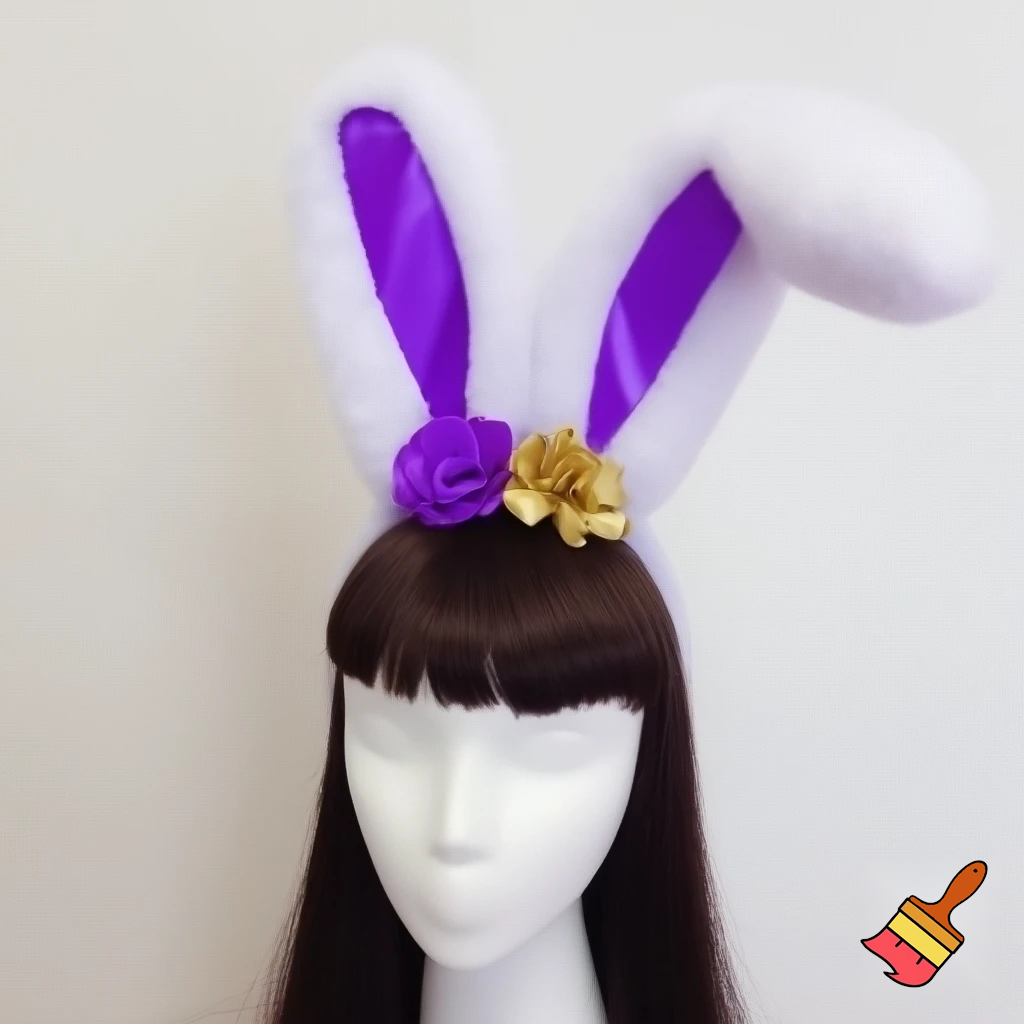Easter top head headband, purple and white bunny ears top hat purple and gold top hat headband
