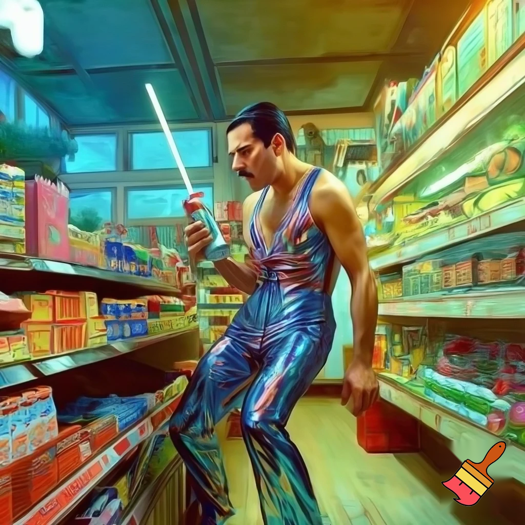Freddy Mercury in an grocery store in serbia