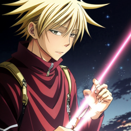 Can you make an anime boy named shooting a light beam?