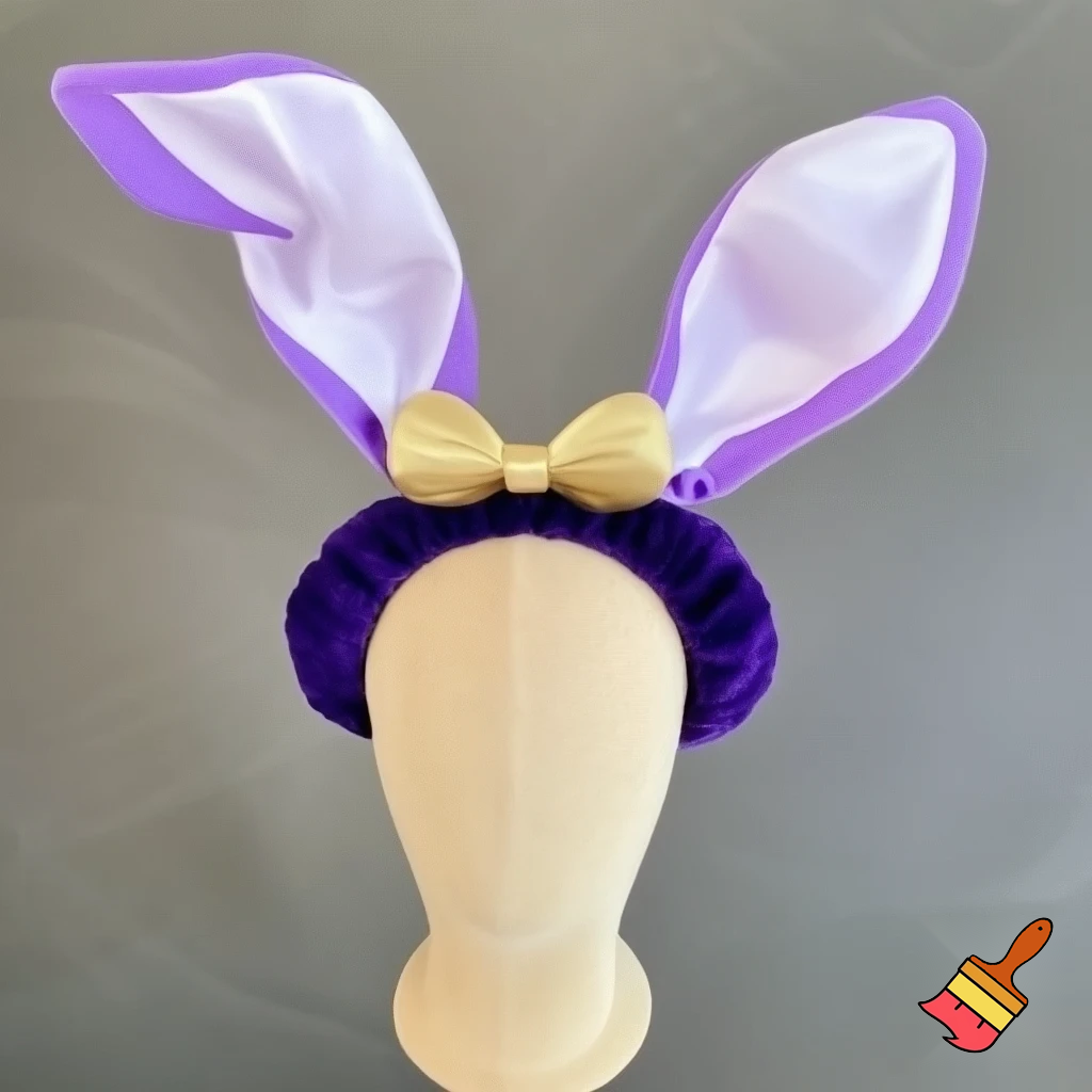 Easter top hat headband Easter bunny headband, purple and white with gold Easter top hat headband and fabric velvet and fabric velvet top head headband top hat headband