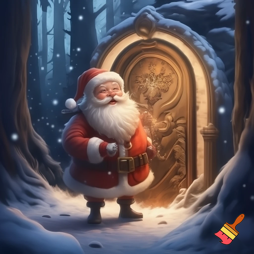Magician, secret door Santa Claus, Santa Claus door store will do a real door
